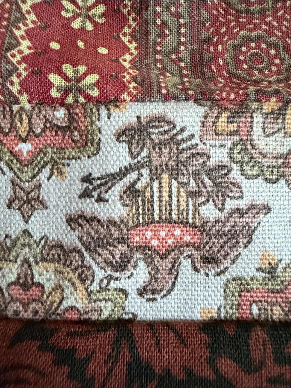 Vintage Handmade Patchwork Quilt Top Log Cabin Unfinished Craft Tablecloth 55x70